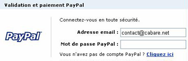 indication d'absence de compte paypal