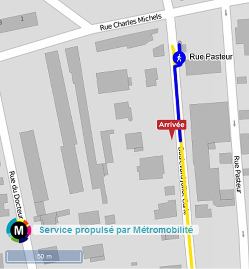 itineraire C6 vers 67 bv joliot curie fontaine